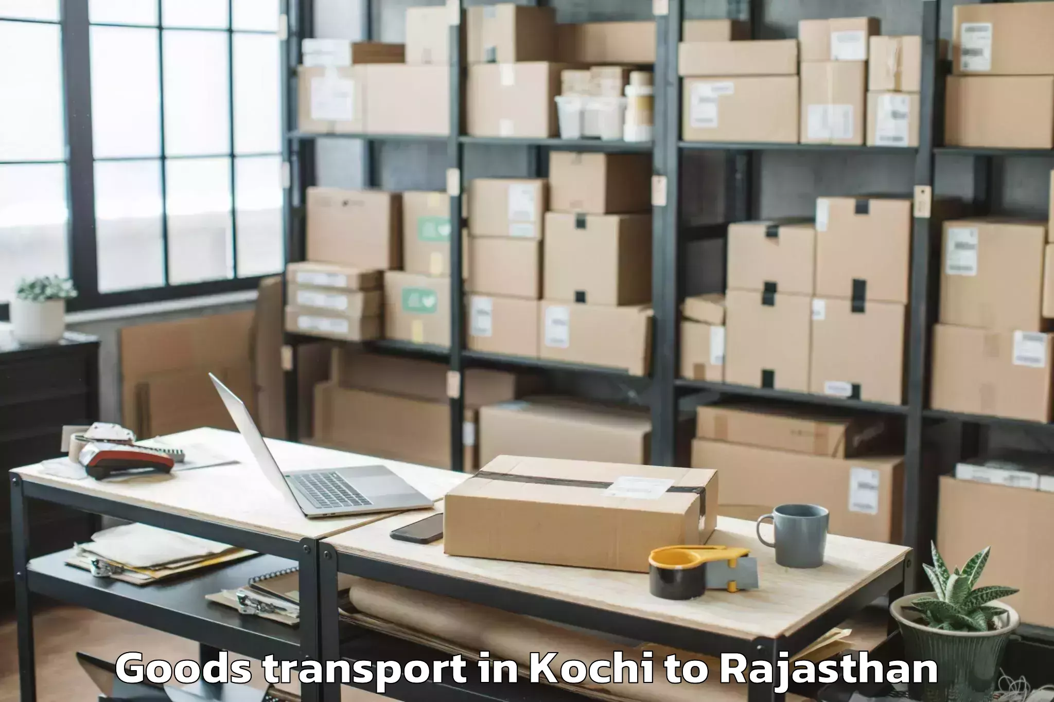 Get Kochi to Mewar University Chittorgarh Goods Transport